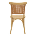 Καρέκλα Karley φυσικό ξύλο οξιάς-έδρα φυσικό rattan 48x52x89εκ