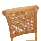 Καρέκλα Karley φυσικό ξύλο οξιάς-έδρα φυσικό rattan 48x52x89εκ