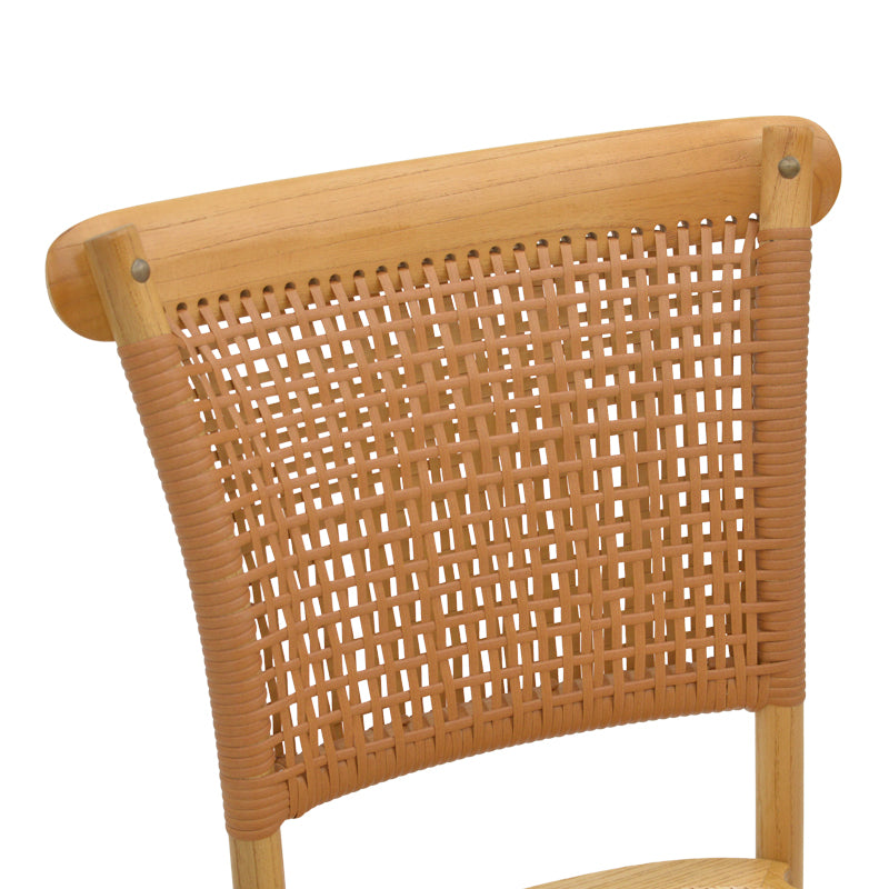 Καρέκλα Karley φυσικό ξύλο οξιάς-έδρα φυσικό rattan 48x52x89εκ