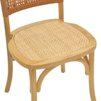Καρέκλα Karley φυσικό ξύλο οξιάς-έδρα φυσικό rattan 48x52x89εκ