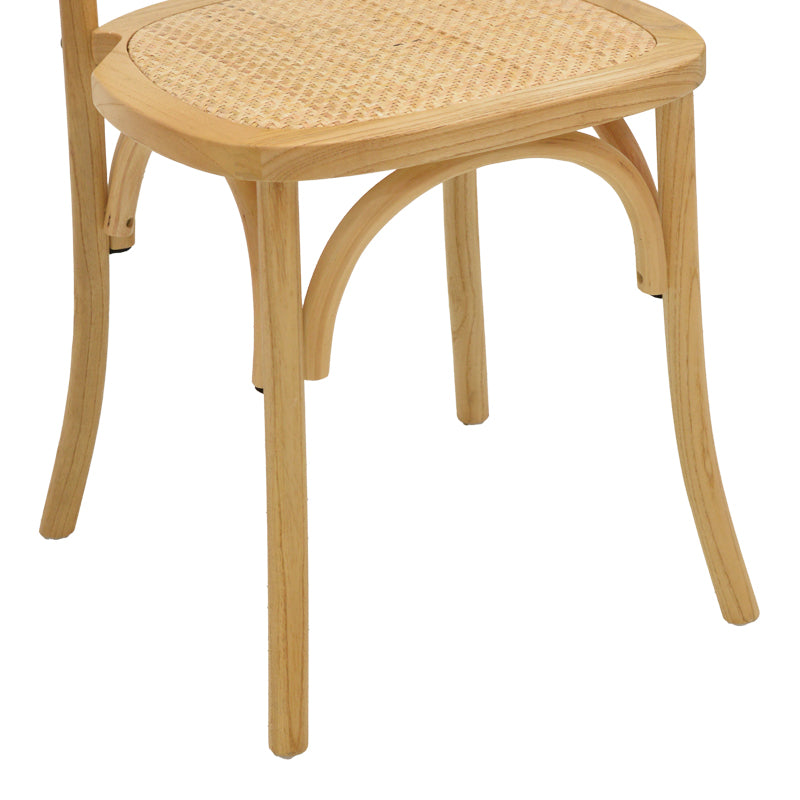 Καρέκλα Karley φυσικό ξύλο οξιάς-έδρα φυσικό rattan 48x52x89εκ