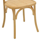 Καρέκλα Karley φυσικό ξύλο οξιάς-έδρα φυσικό rattan 48x52x89εκ