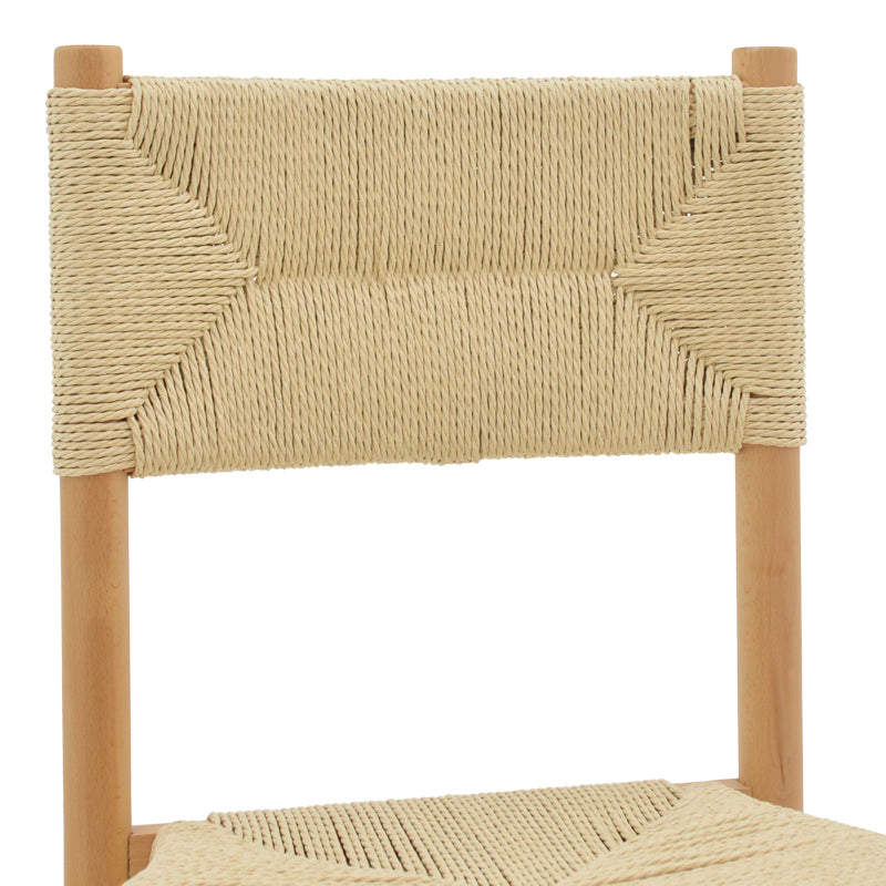Καρέκλα Oarvine φυσικό rubberwood-φυσικό σχοινί 46x52x88εκ