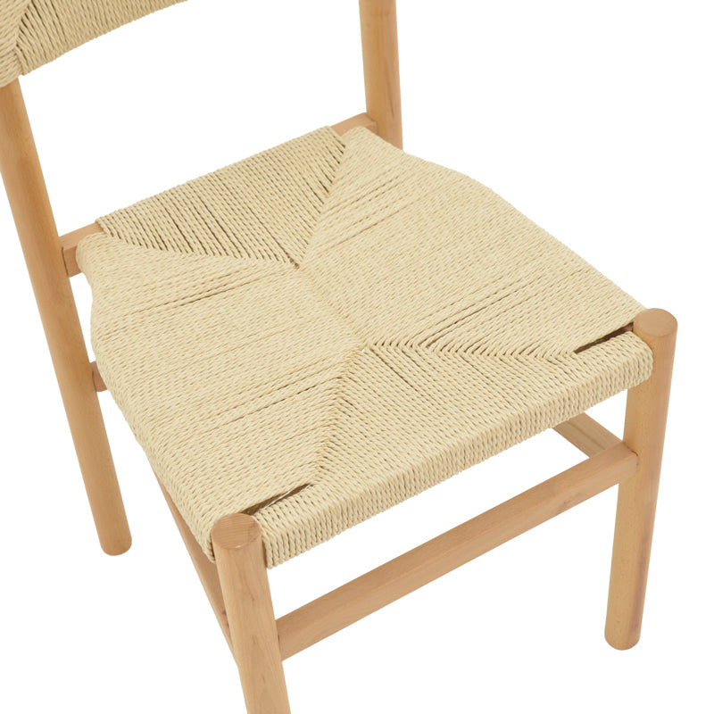 Καρέκλα Oarvine φυσικό rubberwood-φυσικό σχοινί 46x52x88εκ