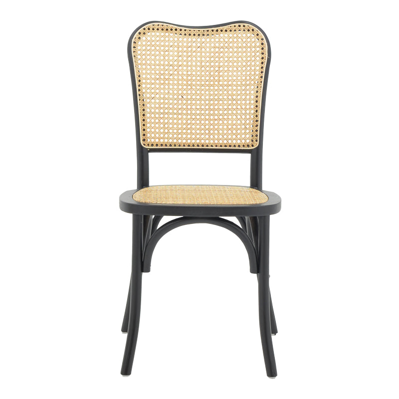 Καρέκλα στοιβαζόμενη Zozele φυσικό rattan pe-μαύρο toon wood 45x51x88εκ