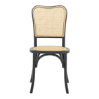 Καρέκλα στοιβαζόμενη Zozele φυσικό rattan pe-μαύρο toon wood 45x51x88εκ