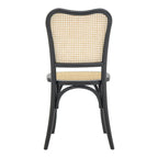 Καρέκλα στοιβαζόμενη Zozele φυσικό rattan pe-μαύρο toon wood 45x51x88εκ