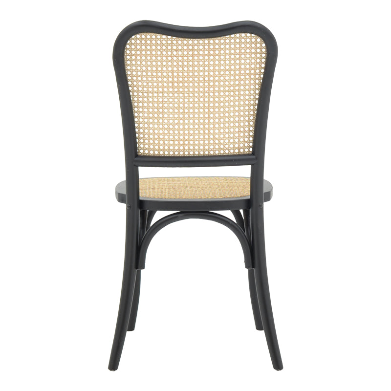 Καρέκλα στοιβαζόμενη Zozele φυσικό rattan pe-μαύρο toon wood 45x51x88εκ