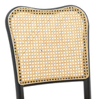 Καρέκλα στοιβαζόμενη Zozele φυσικό rattan pe-μαύρο toon wood 45x51x88εκ