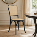 Καρέκλα στοιβαζόμενη Zozele φυσικό rattan pe-μαύρο toon wood 45x51x88εκ