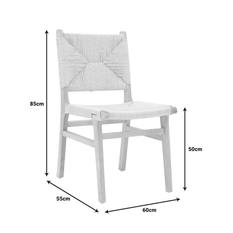 Καρέκλα Arten σχοινί-rubberwood σε φυσική απόχρωση 60x55x85εκ