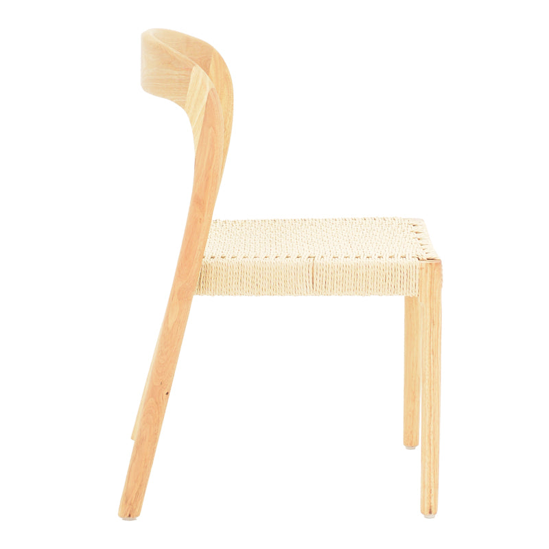 Καρέκλα Tavrine σχοινί-rubberwood σε φυσική απόχρωση 47x59x78εκ