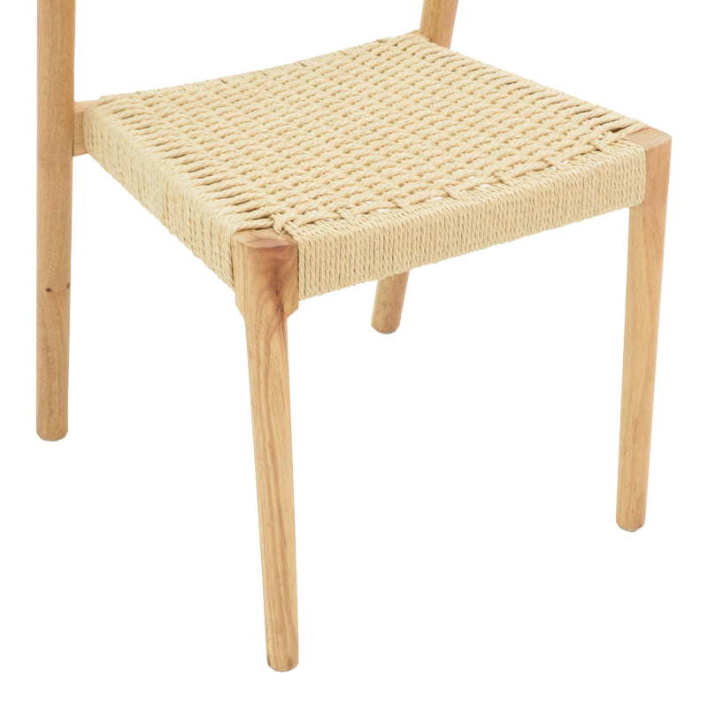 Καρέκλα Tavrine σχοινί-rubberwood σε φυσική απόχρωση 47x59x78εκ