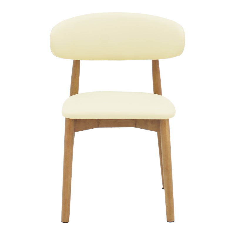 Καρέκλα Ubene rubberwood και pu σε καρυδί και μπεζ απόχρωση 46x58x79εκ