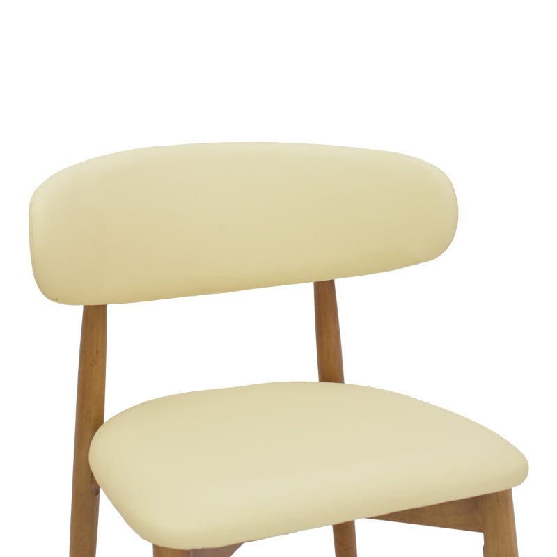 Καρέκλα Ubene rubberwood και pu σε καρυδί και μπεζ απόχρωση 46x58x79εκ