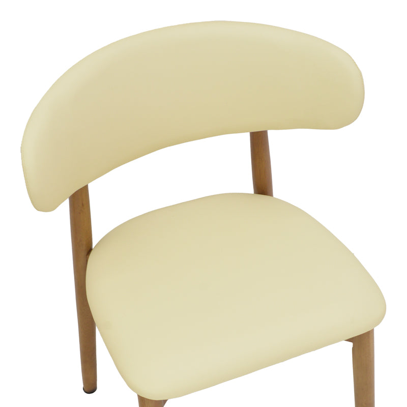 Καρέκλα Ubene rubberwood και pu σε καρυδί και μπεζ απόχρωση 46x58x79εκ