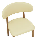 Καρέκλα Ubene rubberwood και pu σε καρυδί και μπεζ απόχρωση 46x58x79εκ