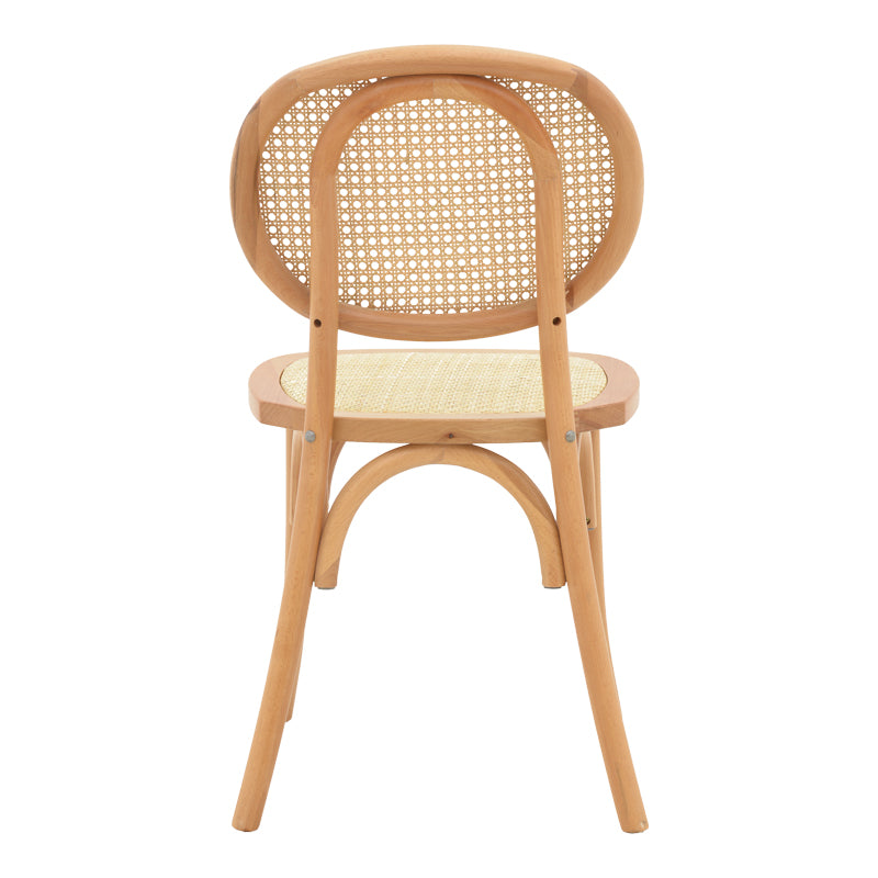 Καρέκλα στοιβαζόμενη Zoel ξύλο οξιάς και rattan σε φυσική απόχρωση 45x52x82εκ