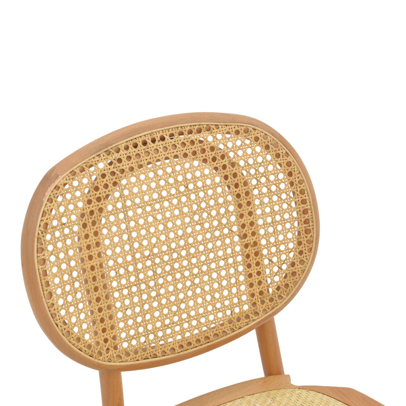 Καρέκλα στοιβαζόμενη Zoel ξύλο οξιάς και rattan σε φυσική απόχρωση 45x52x82εκ