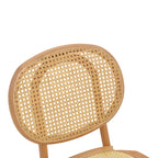 Καρέκλα στοιβαζόμενη Zoel ξύλο οξιάς και rattan σε φυσική απόχρωση 45x52x82εκ