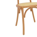Καρέκλα στοιβαζόμενη Zoel ξύλο οξιάς και rattan σε φυσική απόχρωση 45x52x82εκ