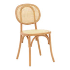 Καρέκλα στοιβαζόμενη Zoel ξύλο οξιάς και rattan σε φυσική απόχρωση 45x52x82εκ