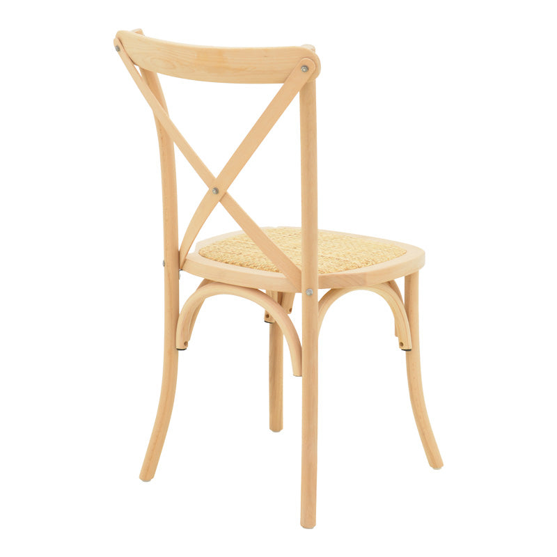 Καρέκλα Dylon στοιβαζόμενη ξύλο οξιάς-rattan άβαφη 48x52x89εκ
