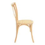 Καρέκλα Dylon στοιβαζόμενη ξύλο οξιάς-rattan άβαφη 48x52x89εκ