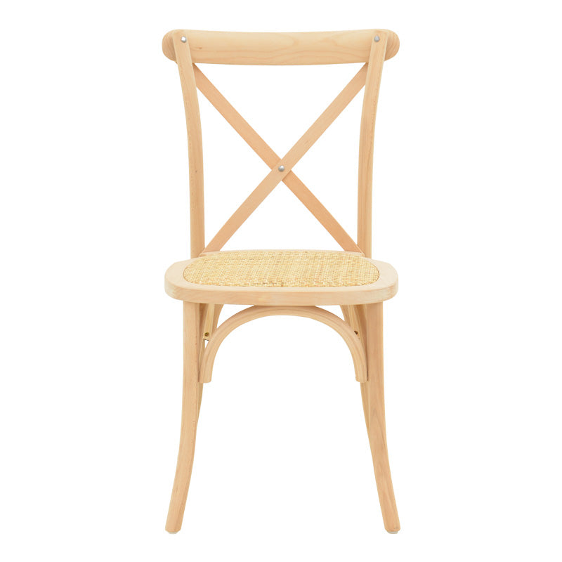 Καρέκλα Dylon στοιβαζόμενη ξύλο οξιάς-rattan άβαφη 48x52x89εκ