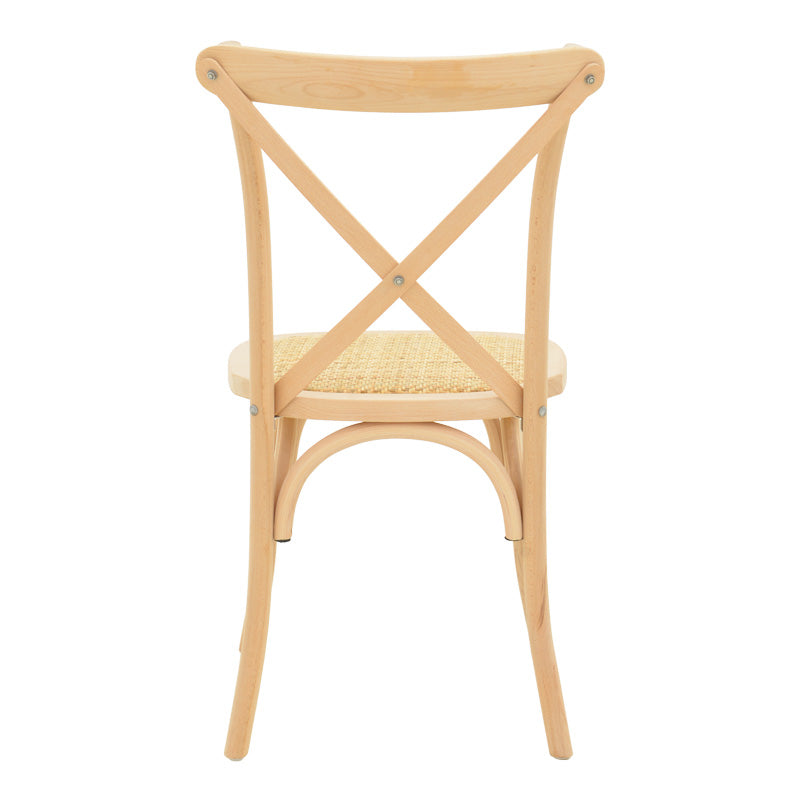 Καρέκλα Dylon στοιβαζόμενη ξύλο οξιάς-rattan άβαφη 48x52x89εκ