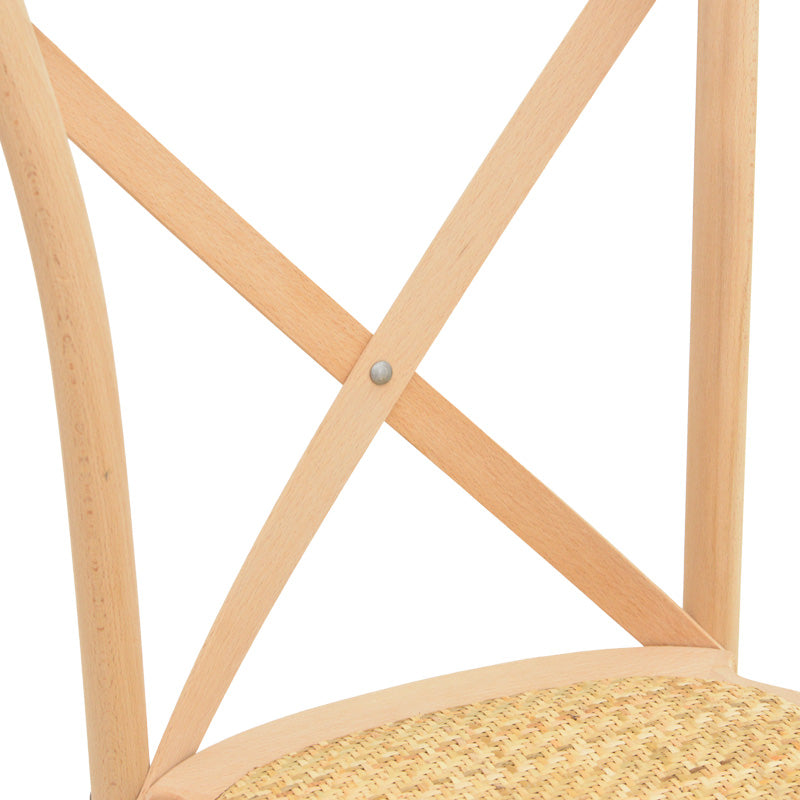 Καρέκλα Dylon στοιβαζόμενη ξύλο οξιάς-rattan άβαφη 48x52x89εκ
