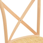 Καρέκλα Dylon στοιβαζόμενη ξύλο οξιάς-rattan άβαφη 48x52x89εκ