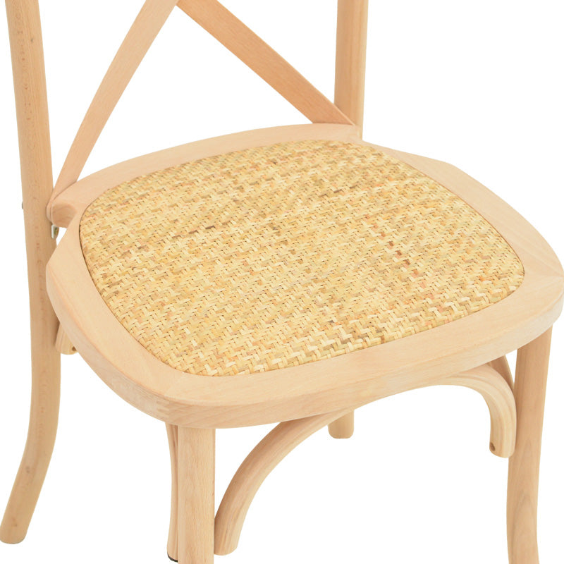 Καρέκλα Dylon στοιβαζόμενη ξύλο οξιάς-rattan άβαφη 48x52x89εκ