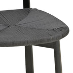 Καρέκλα Clareta rubberwood-σχοινί σε μαύρη απόχρωση 53x55x79εκ