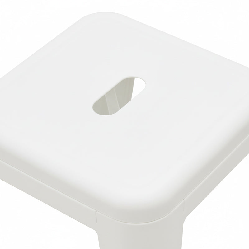 Σκαμπό Utopia μέταλλο σε λευκή ματ απόχρωση 30x30x45εκ
