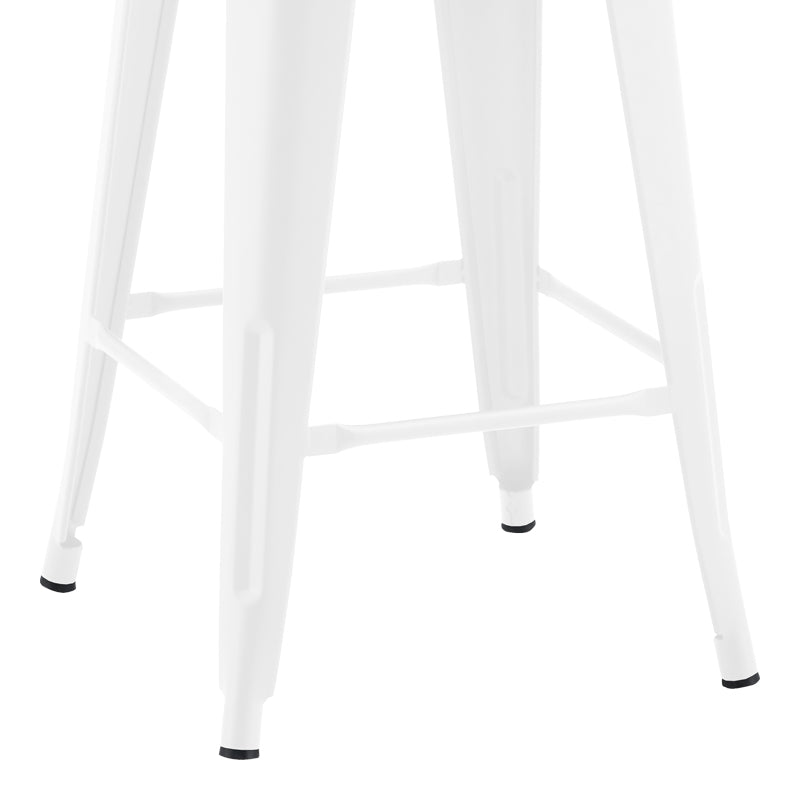Σκαμπό μπαρ μεσαίου ύψους με πλάτη Utopia μέταλλο σε λευκή ματ απόχρωση 42x42x86εκ
