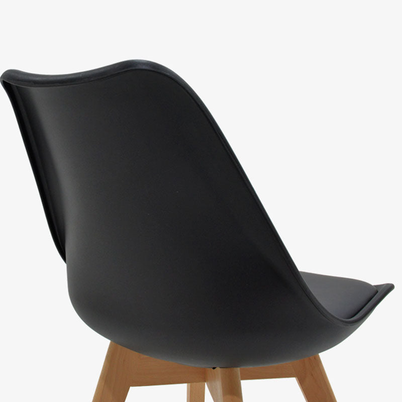 Καρέκλα Gaston PP-PU μαύρο-φυσικό πόδι 48x55x83εκ