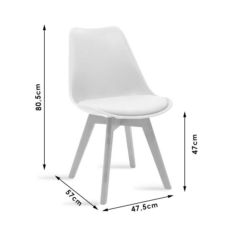Καρέκλα Gaston PP-PU μαύρο-φυσικό πόδι 48x55x83εκ