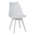 Καρέκλα Gaston I PP-PU σε λευκή απόχρωση 48.5x53.5x81.5εκ