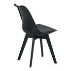 Καρέκλα Gaston I PP-PU σε μαύρη απόχρωση 48.5x53.5x81.5εκ