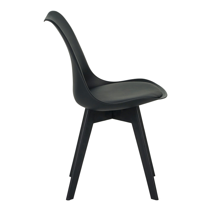 Καρέκλα Gaston I PP-PU σε μαύρη απόχρωση 48.5x53.5x81.5εκ