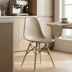 Καρέκλα Julita PP cappuccino με φυσικό πόδι 46x52x80εκ