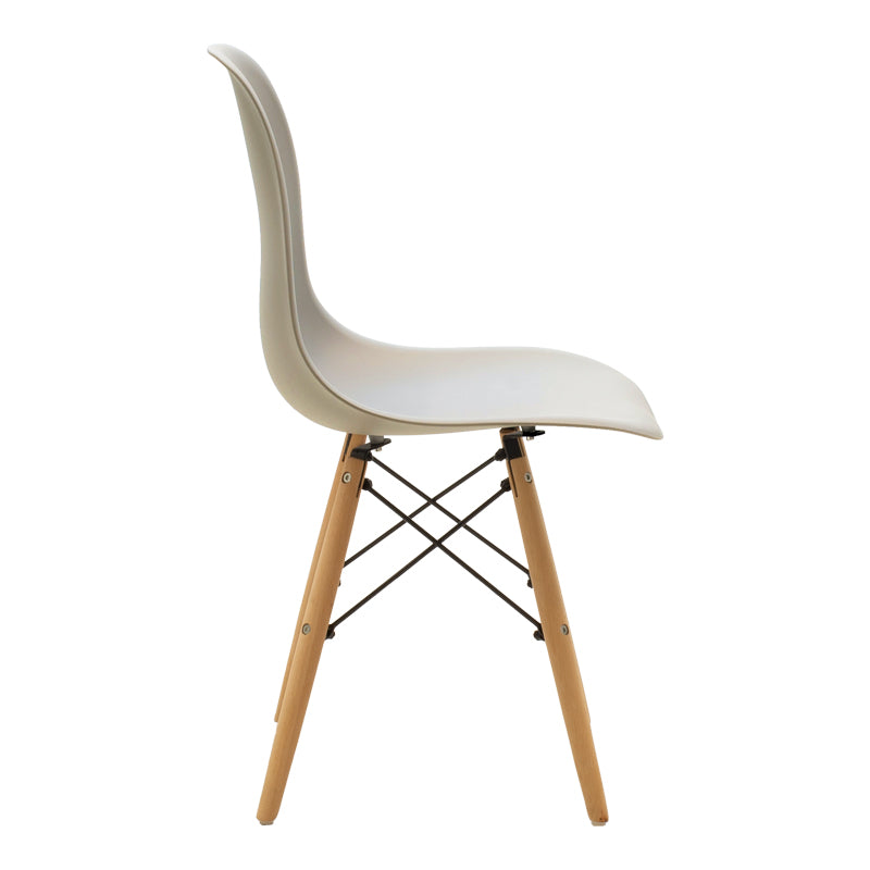 Καρέκλα Julita PP cappuccino με φυσικό πόδι 46x52x80εκ