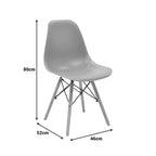 Καρέκλα Julita PP cappuccino με φυσικό πόδι 46x52x80εκ