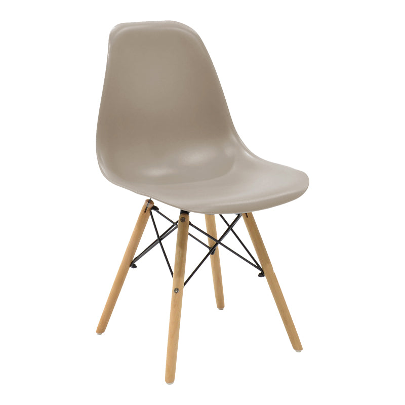 Καρέκλα Julita PP cappuccino με φυσικό πόδι 46x52x80εκ