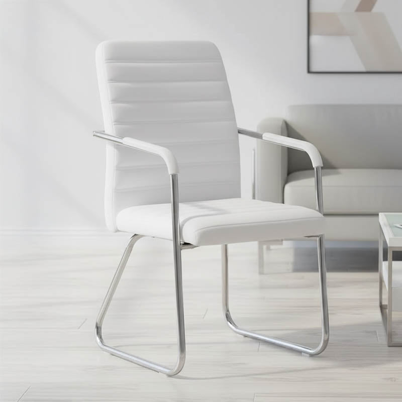 Καρέκλα επισκέπτη Sefine λευκό pu-πόδι χρωμίου 53x45x97εκ