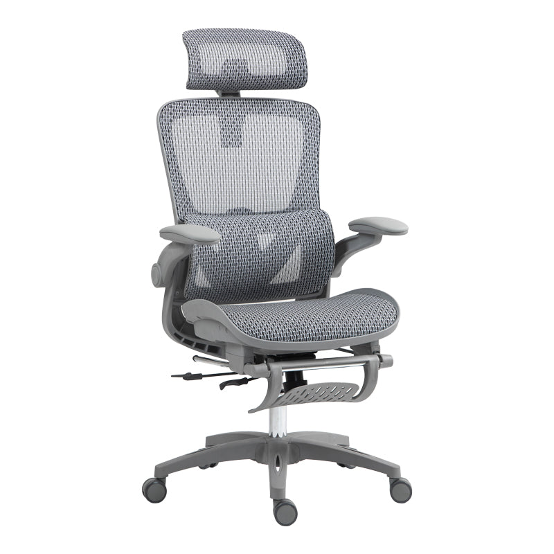 Καρέκλα γραφείου εργασίας Zenyk mesh σε grey απόχρωση 63x70x126εκ