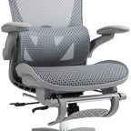 Καρέκλα γραφείου εργασίας Zenyk mesh σε grey απόχρωση 63x70x126εκ