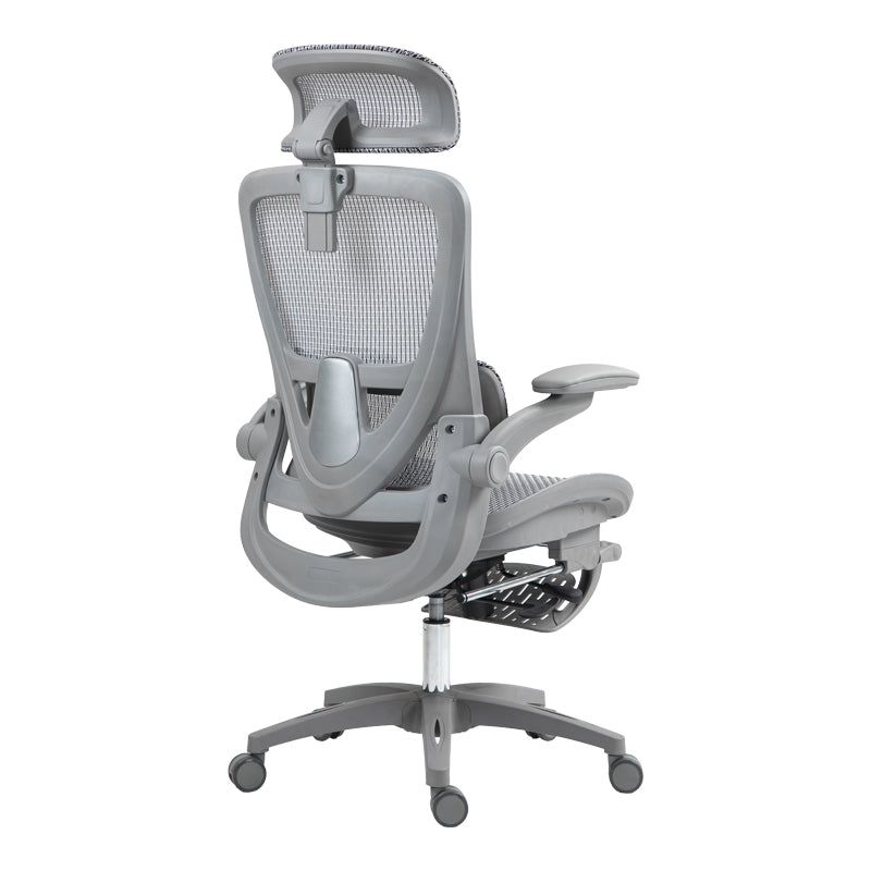 Καρέκλα γραφείου εργασίας Zenyk mesh σε grey απόχρωση 63x70x126εκ