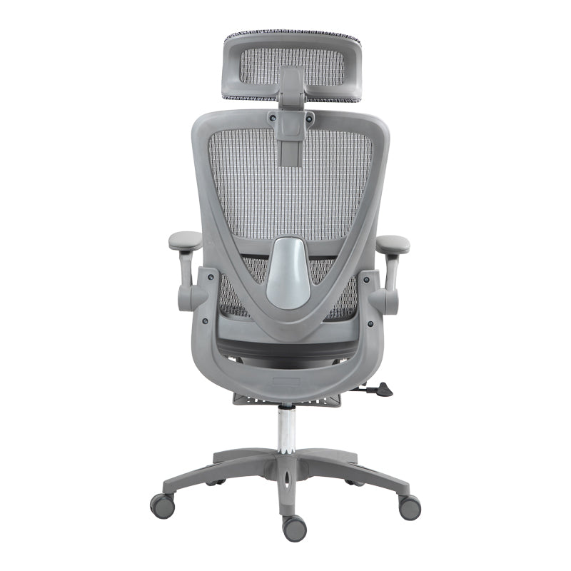 Καρέκλα γραφείου εργασίας Zenyk mesh σε grey απόχρωση 63x70x126εκ